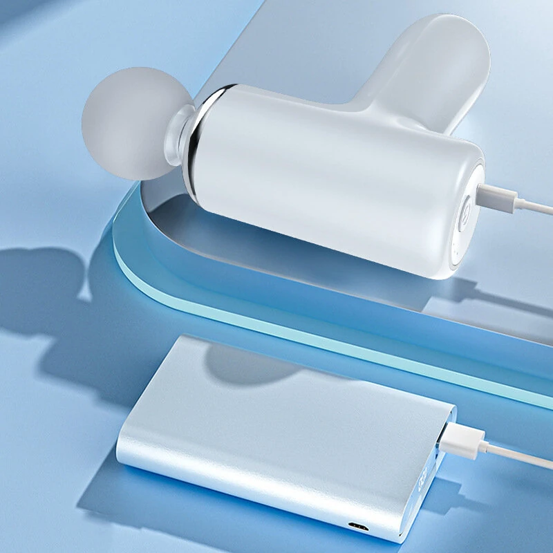 (image for) Electric Mini Muscle Massage Gun 6 Speed 4 Massage Heads Professional Vibration Massager Fitness Fascia Gun